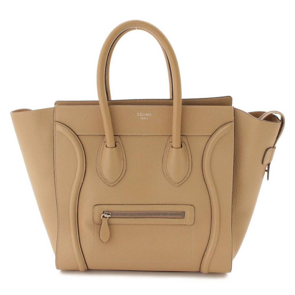 Celine Luggage 2way Shopper Drummed Calfskin Handbag Dune